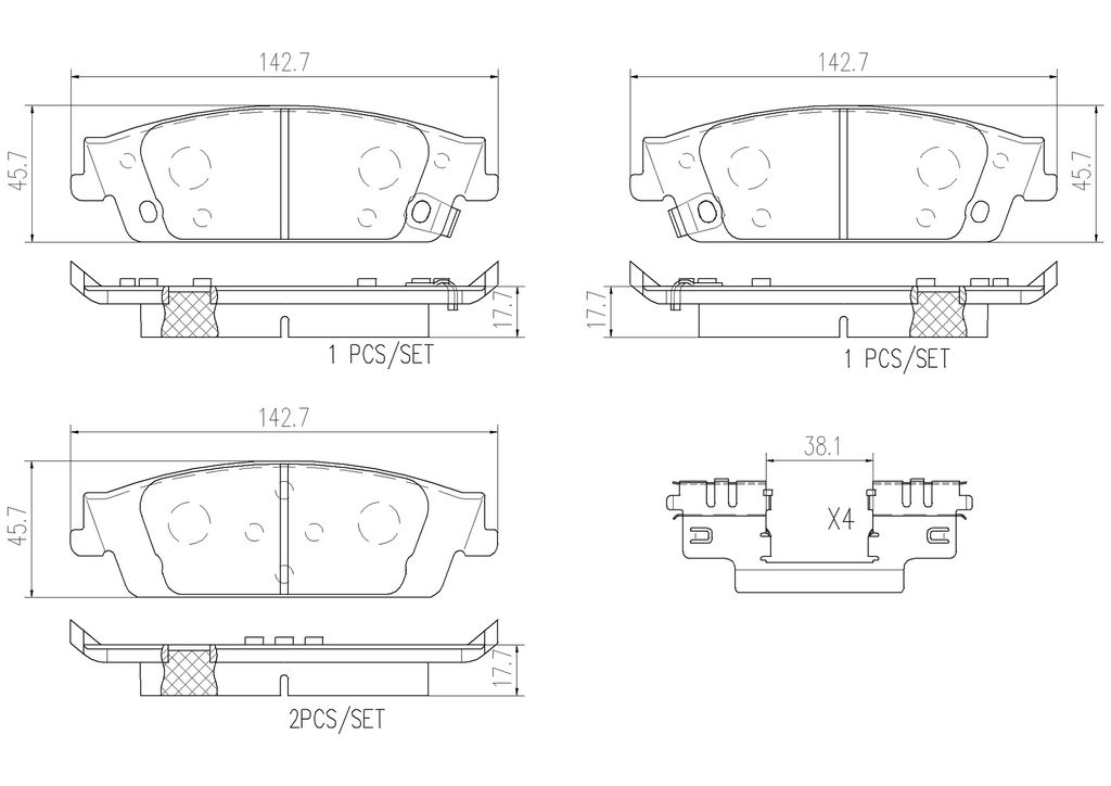 Brake Pad Set, disc brake  BRBP10068N